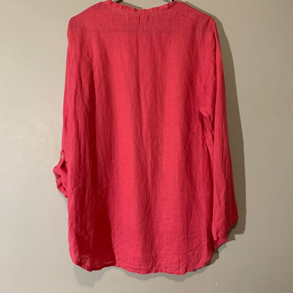 FLAX button down tunic linen shirt - Picture 2 of 9